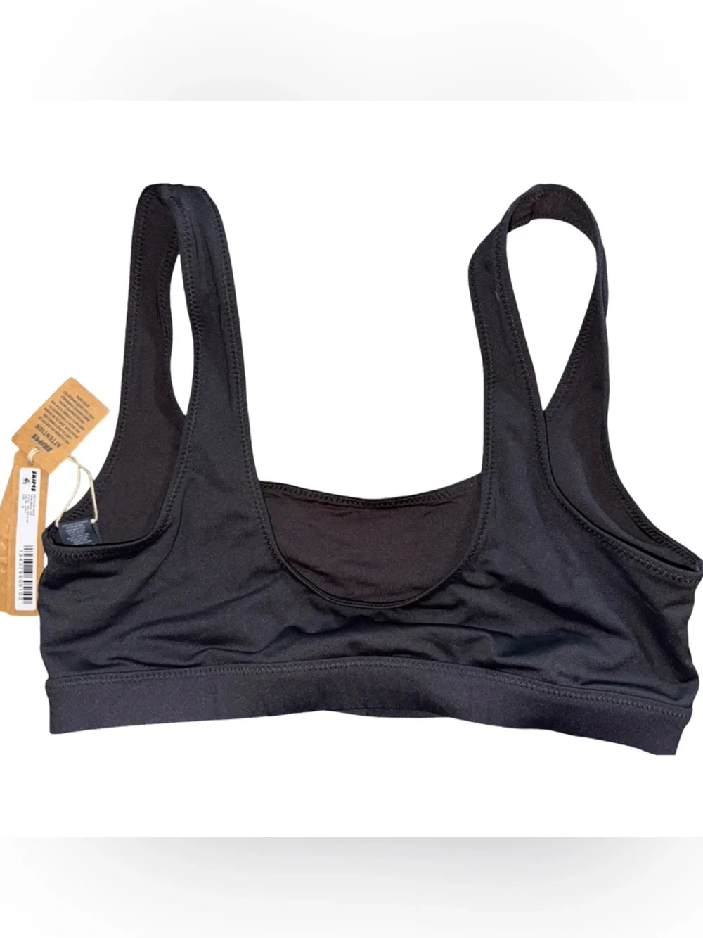 NWT SKIMS Recycled Swim Tank Onyx Black Bikini Top (ONLY) Size Medium